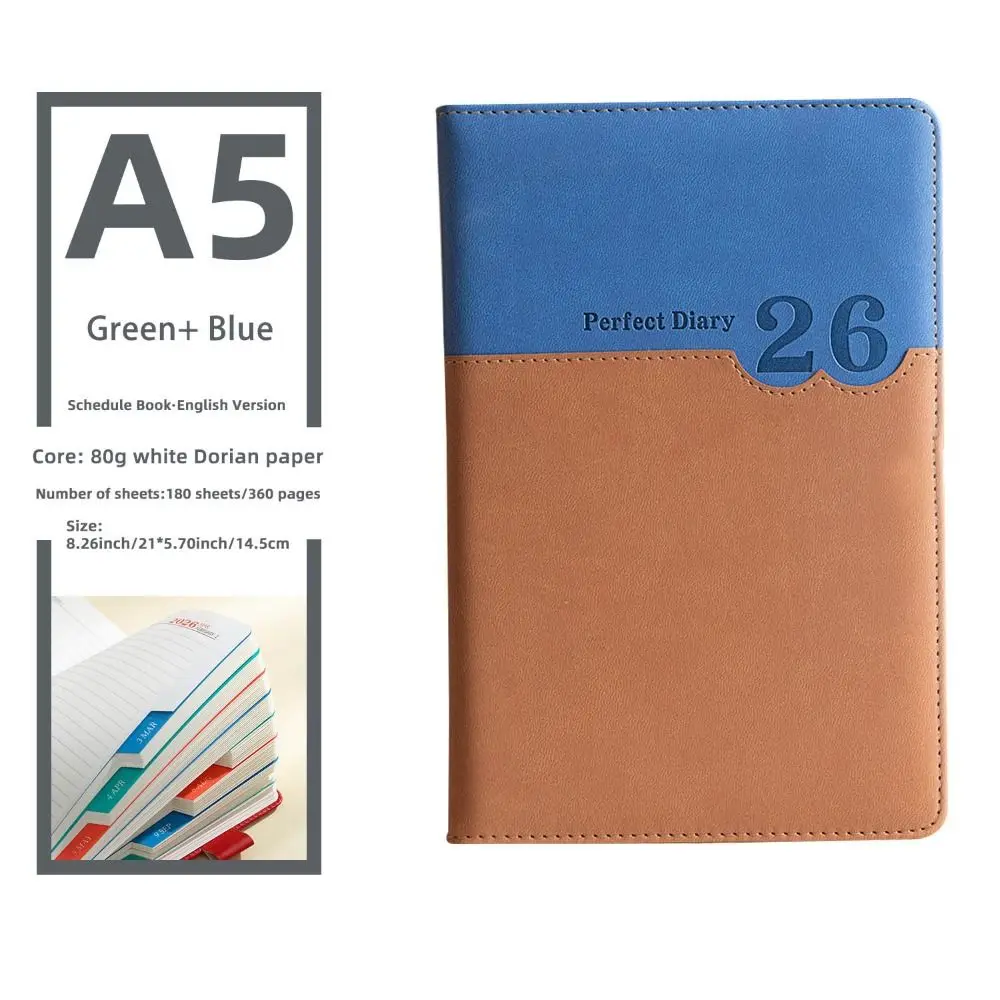 365 Days 2026 Schedule Planner Notepad English Thick Paper To-do List Notebook Efficiency Wear-resistant