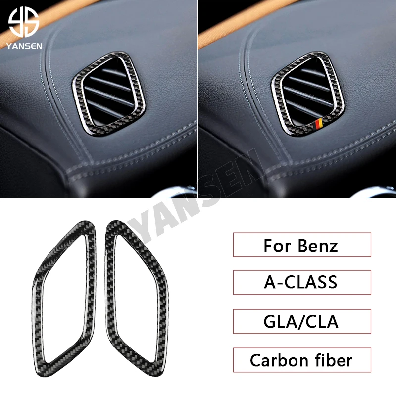 

Car Dashboard Air Vent Outlet Trim Frame Carbon Fiber Sticker For Mercedes Benz W176 Class A GLA CLA C117 Accessories