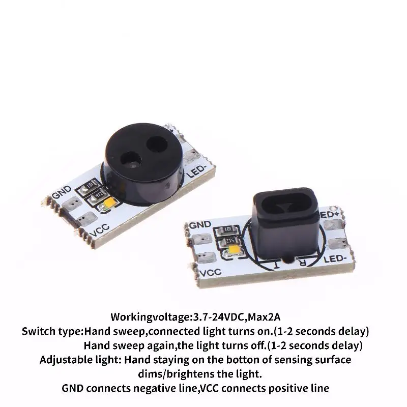

DC 3.7V 24V Hand Wave Sensor Switch Module Rounded Head 2A Mini Sweep Smart LED Controller For Kitchen Wardobe Cabinet LED Strip