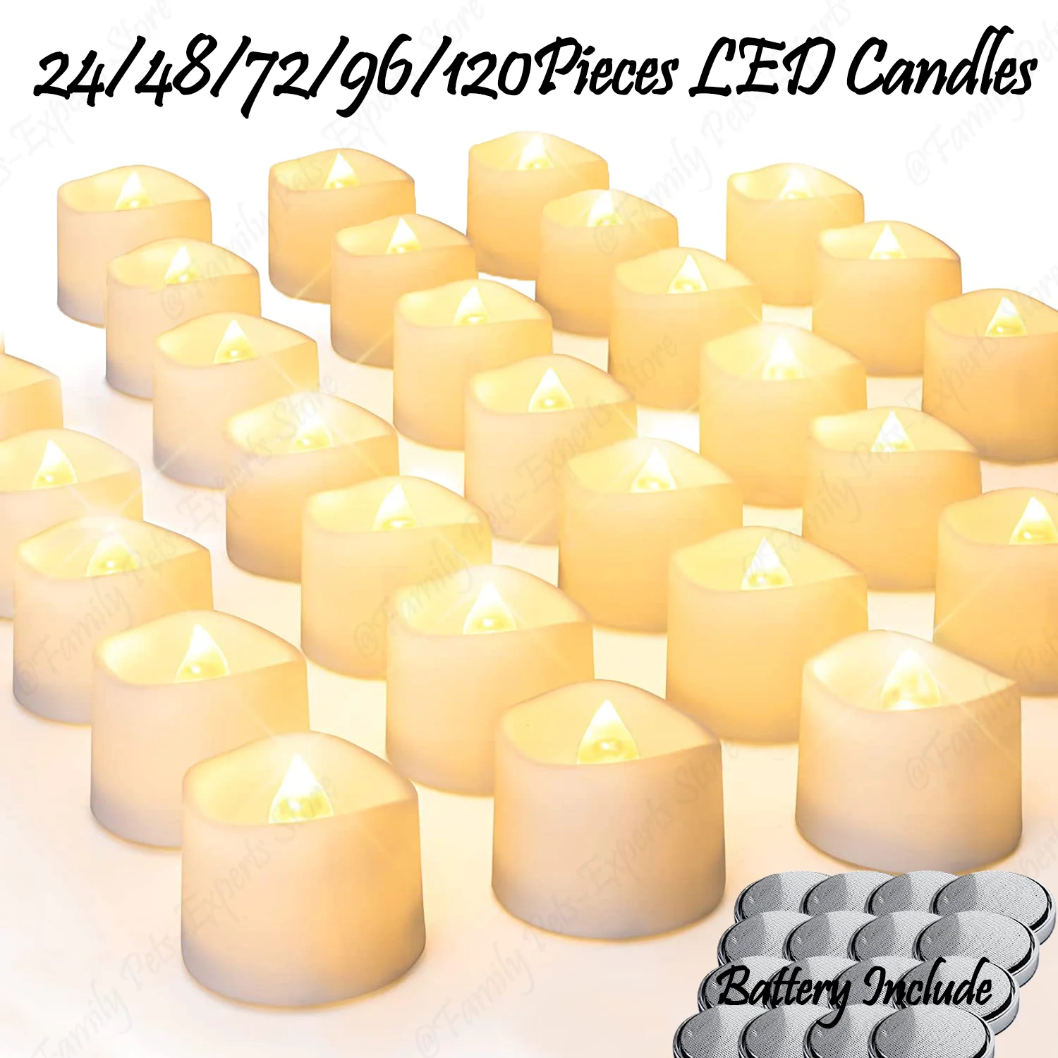 24/48Pcs Flameless LED Candles Battery Operated Tea Lights Long Lasting Warm White Light Votive Candle for Home Party Decoration