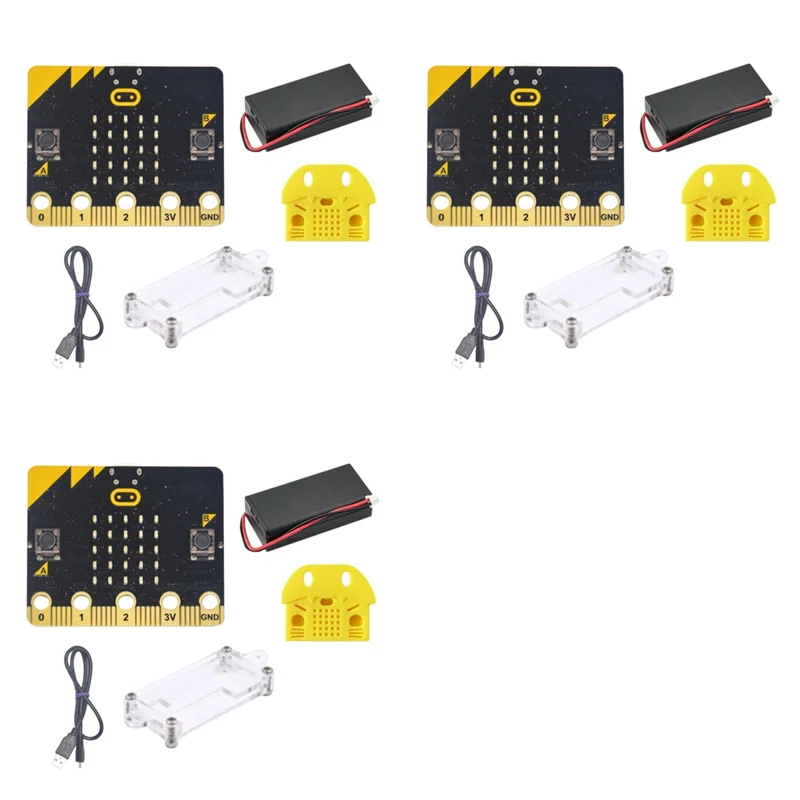 

JABS-3X BBC Microbit Go Start Kit Micro:Bit BBC Программируемая обучающая плата с защитным чехлом для проектов DIY