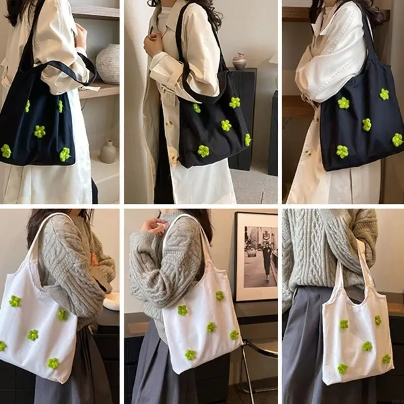 

Versatile Canvas Tote Handbag with Floral Print Shoulder Bag for Travel and Work 20CA