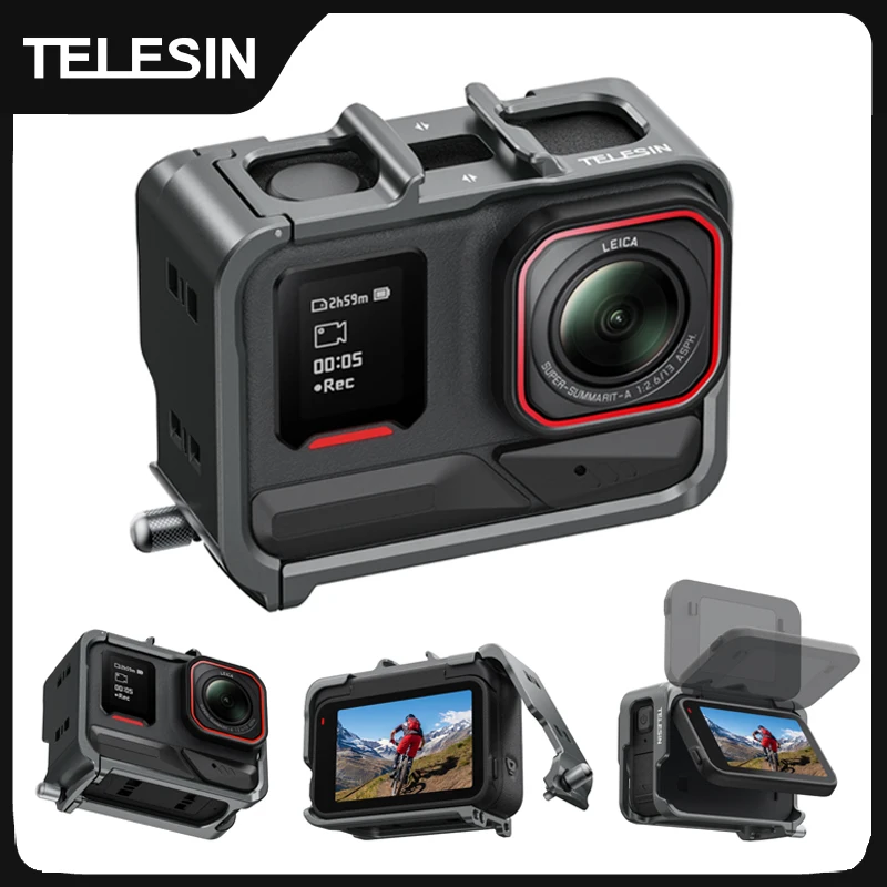 �y�Z�[�����zTELESIN �A���~�����t���[���ی�P�[�X ���r�b�g�P�[�W�Z�b�g Insta360 Acepro Acepro2�p �f���A���R�[���h�V���[ �A�_�v�^�[ ���^���V�F��