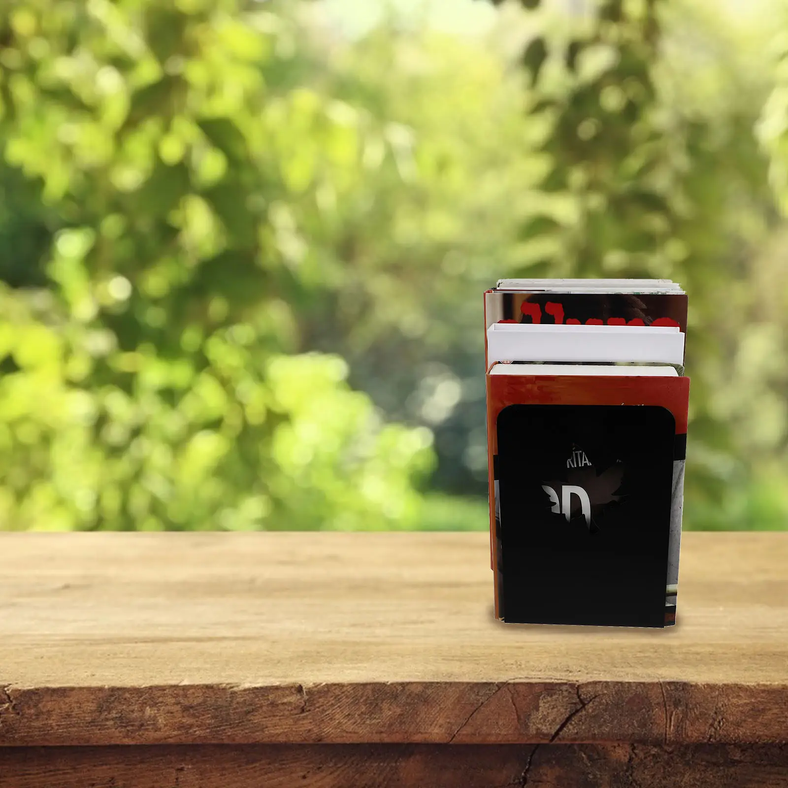 

Набор из 2-х металлических подставок для книг в форме листьев, прочные держатели для книг для офиса и дома, настольные органайзеры для хранения, черные