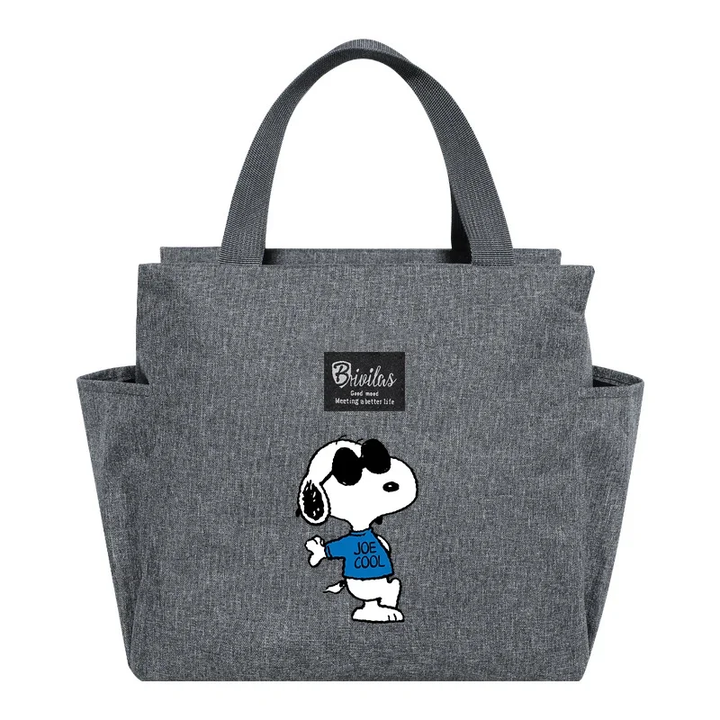 Snoopy-portabebés portátil para el almuerzo, bolsa aislante, bolsa enfriadora fresca, caja térmica para alimentos, bolsa contenedor de comida para