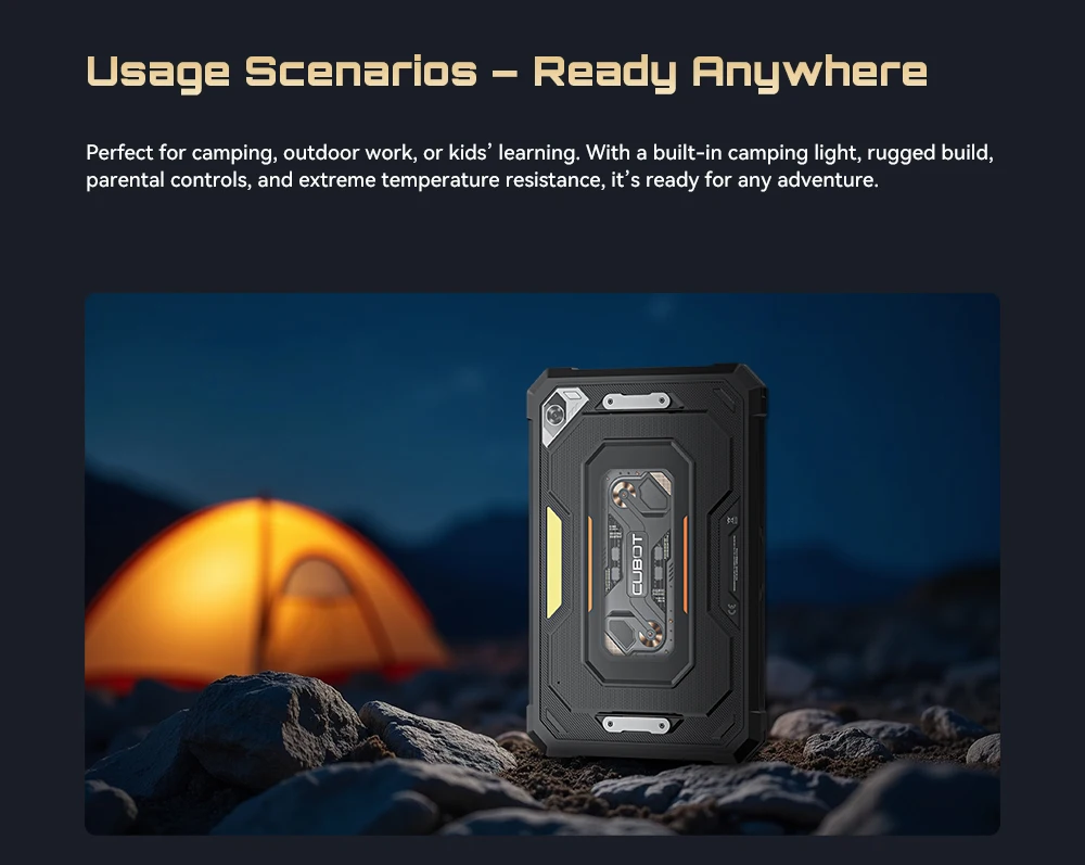 [Shipping From Poland] Cubot Tab KingKong Mini Android 15 Rugged Tablet 16GB(6+10) 128GB 10200mAh 8.68'' 90Hz Camping Light 48MP