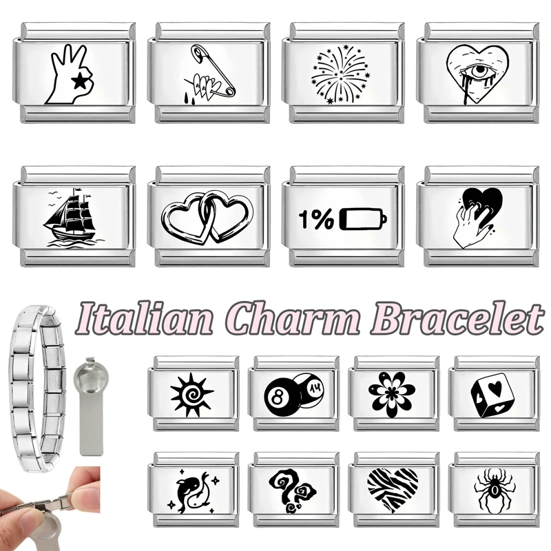 جديد جميل الحيوانات الأليفة القطط والكلاب وصلات سحرية إيطالية تناسب 9 مللي متر سوار الفولاذ المقاوم للصدأ النساء الرجال DIY بها بنفسك صنع المجوهرات