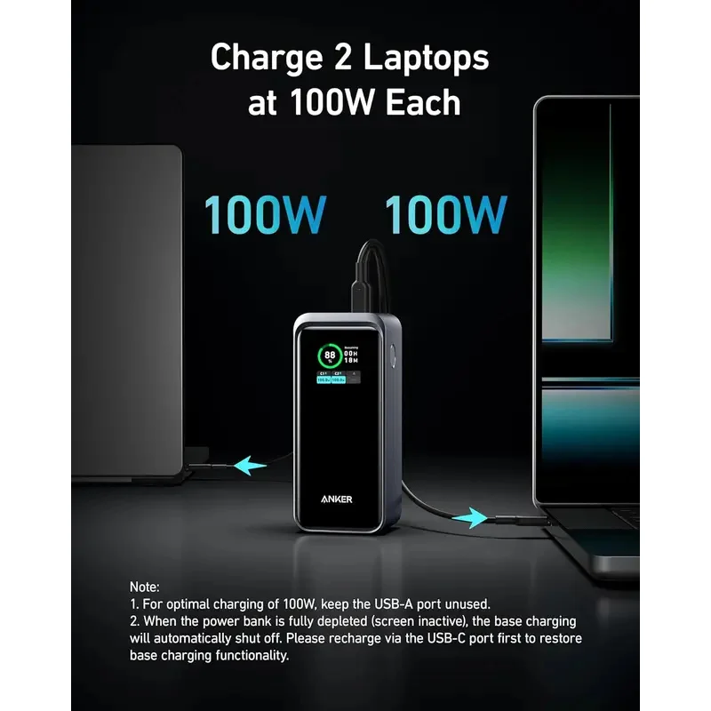 Anker Prime Power Bank, 20,000mAh 200W Portable Laptop Charger for Travel, TSA-Approved, Smart Digital Display