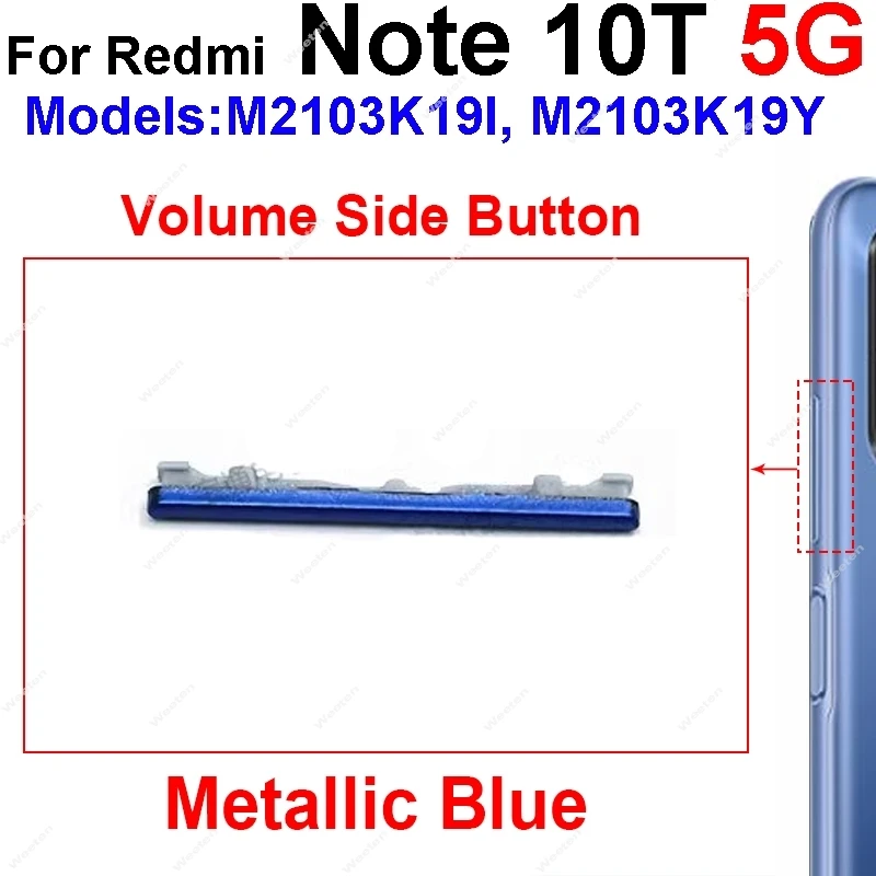 Volume Side Button For Xiaomi Redmi Note 10 10T 5G Volume Button