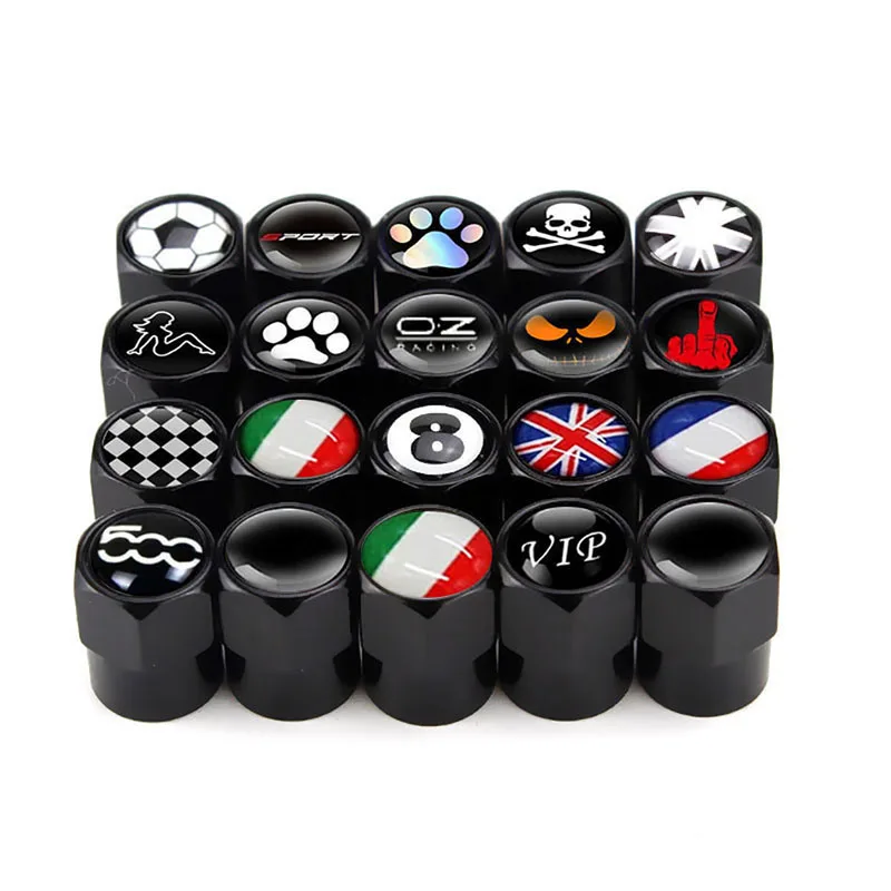 4PCS Aluminium Alloy Car Tire Valve Stem Cap Tire Wheel Stem Air Valve Caps Fashion Auto Truck Motorcycle Bike Car Accessories