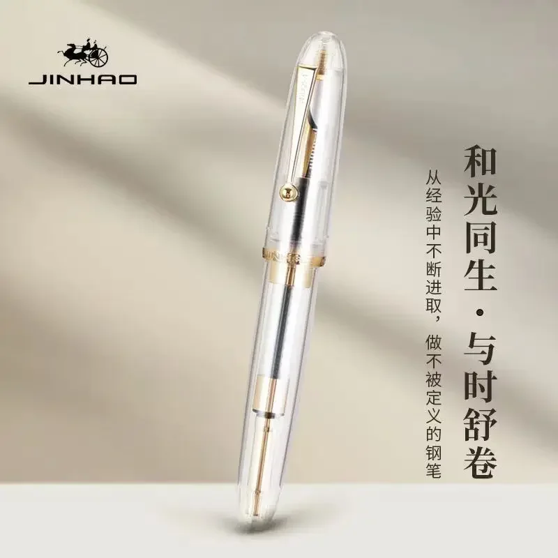 Jinhao 9019 перьевая ручка прозрачный цвет EF/F/M Перо Чернила для студентов школы канцелярские товары для бизнеса