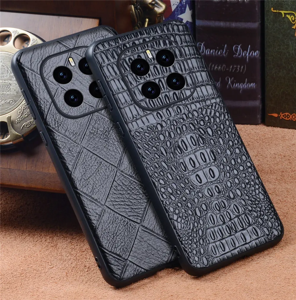 

Чехол из натуральной яловой кожи крокодила для Honor GT Pro Business, задняя крышка