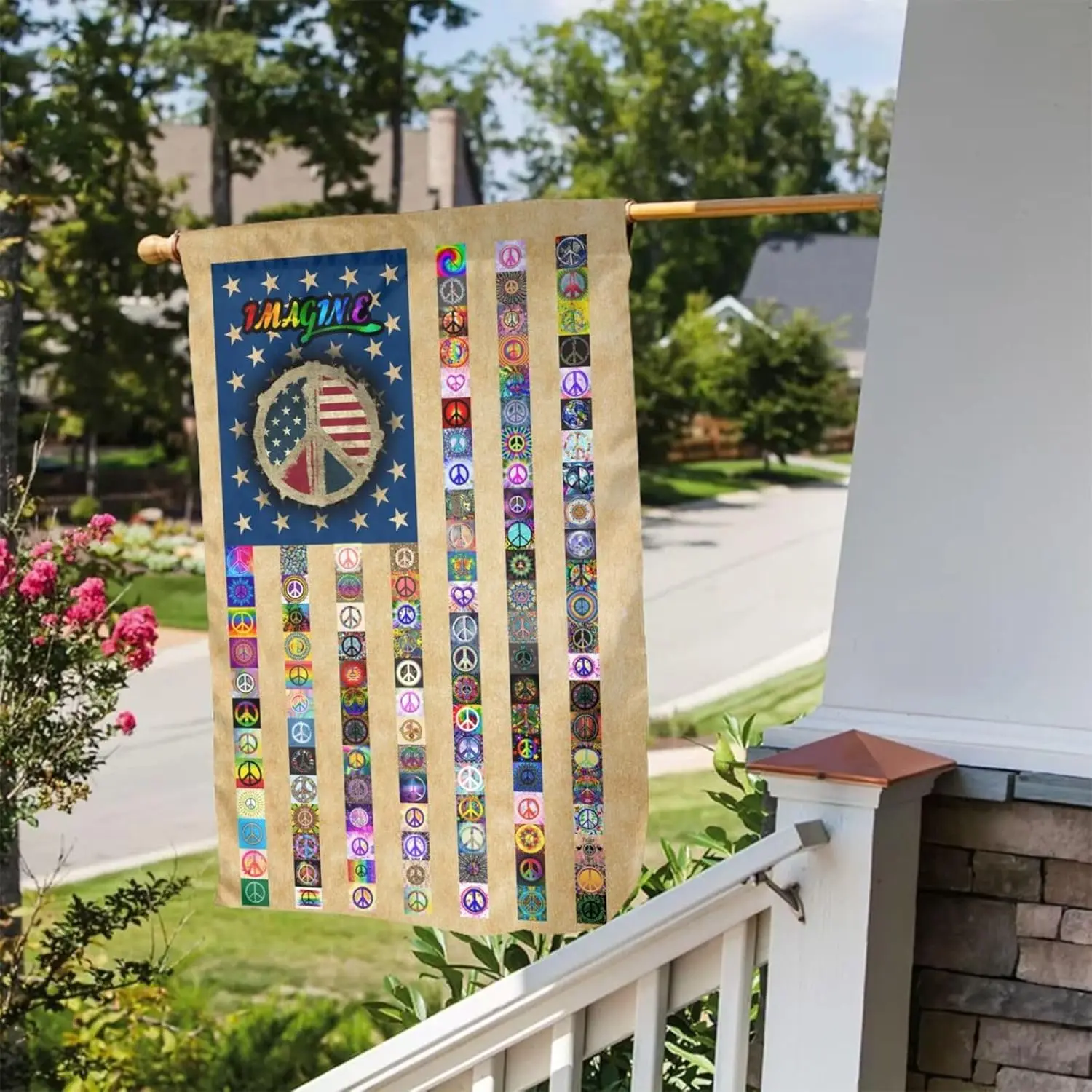 US Peace Flag 12 X 18 inch Double Side Vertical Garden Flag Indoor Outdoor Perfect Decoration IIX SSL