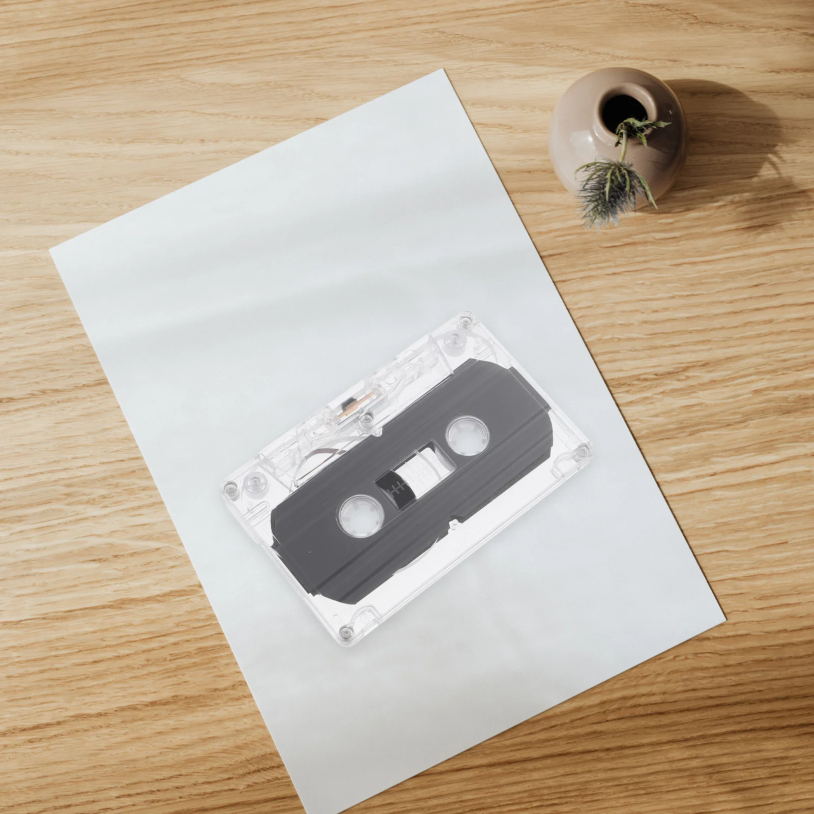 2 Pcs Audio Tape Blank Tapes Cassette 30 Min Recording Time Plastic Voice Cassettes Office Clear Duct