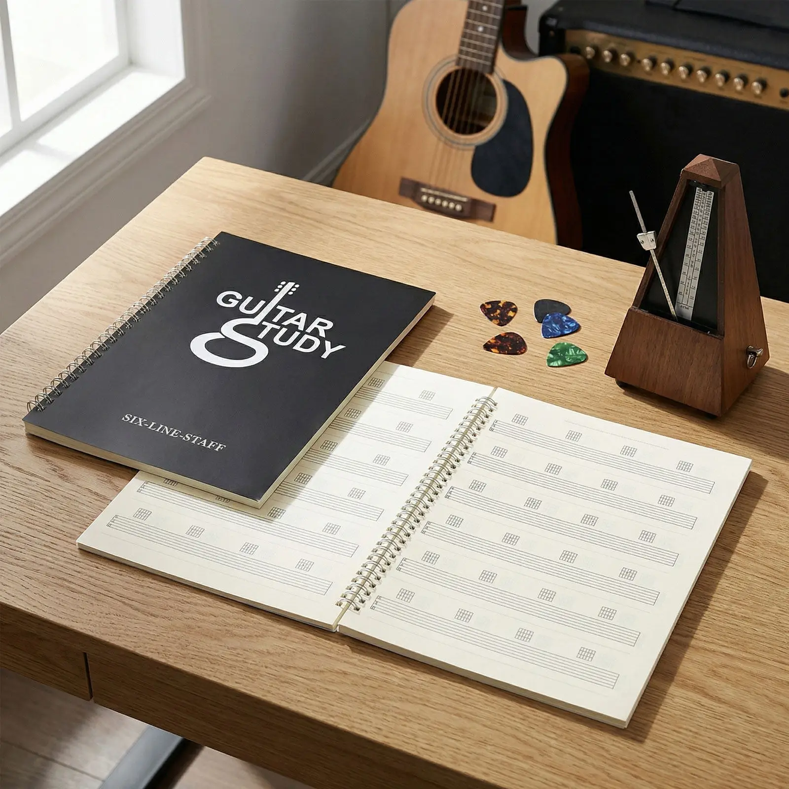 2pcs-music-manuscript-notebook-guitar-tablature-paper-with-chord-charts-50-pages-each-blank-sheet-music-book-for-band-rehearsal