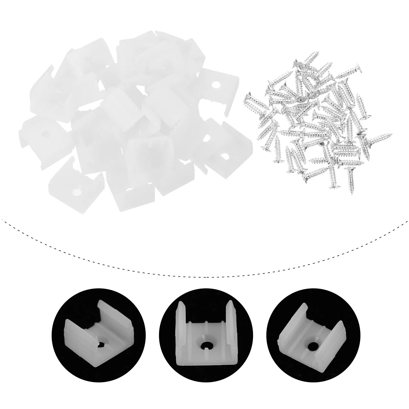

100 Pcs Strip Clips Led Strip Light Clips PP Material Easy Fixing Accessories for Home Kitchen Outdoor LED Light Holders Tools
