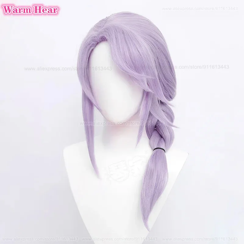 جديد! Hythlodaeus شعر مستعار اصطناعي أنيمي FF14 طويل 60 سنتيمتر الضوء الأرجواني التقلبات جديلة تأثيري أنيمي شعر مستعار مقاومة للحرارة الباروكات + غطاء شعر مستعار