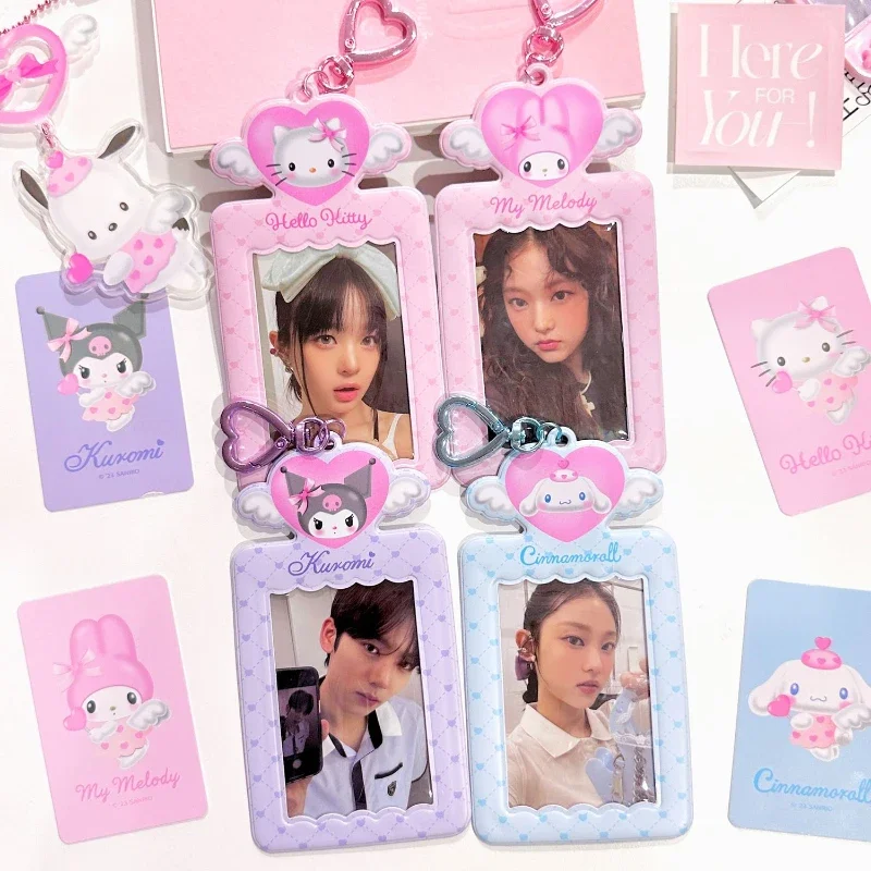 

Korea Sanrio love PVC card holder 3 inches cinnamoroll my melody meal card bus card bts photocard storage bag display pendant