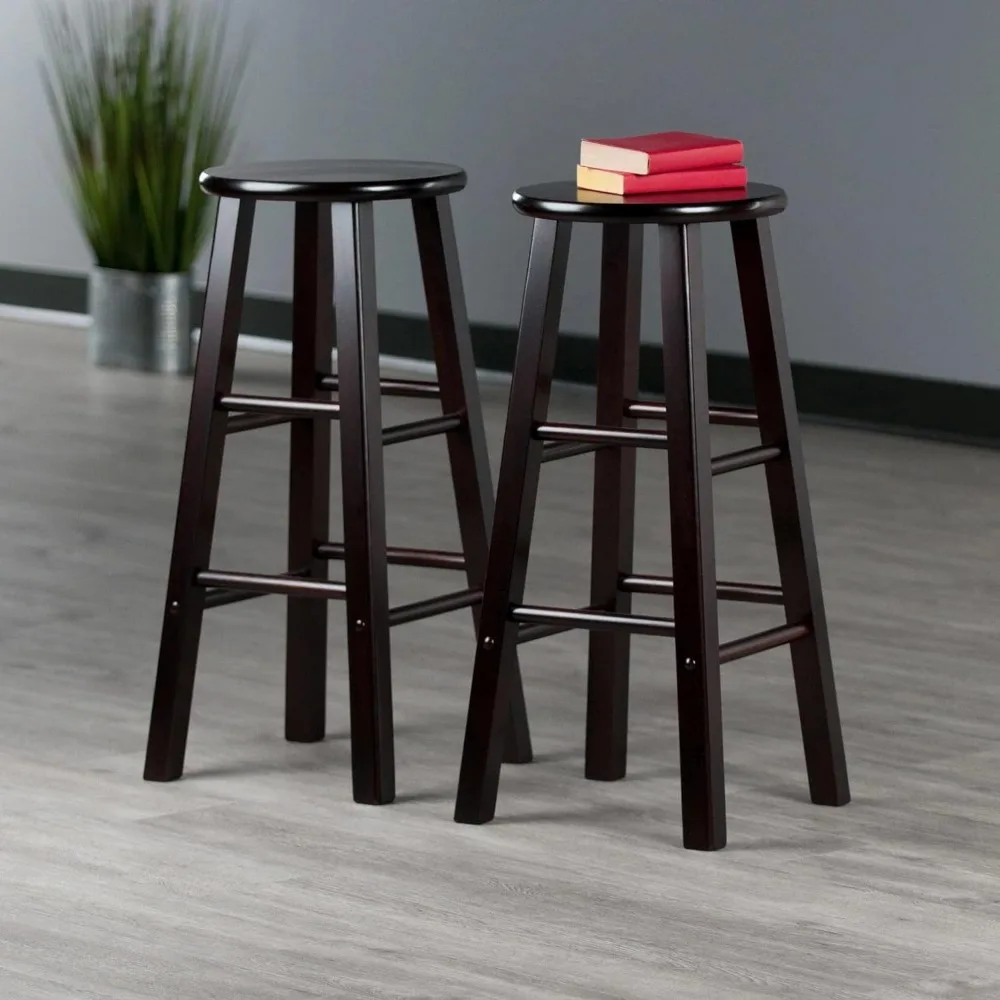 

Wood Element Bar Stools, 2-Pc Set, Espresso, 29 13.58"D x 13.58"W x 28.98"H Used in restaurants, living rooms, kitchens