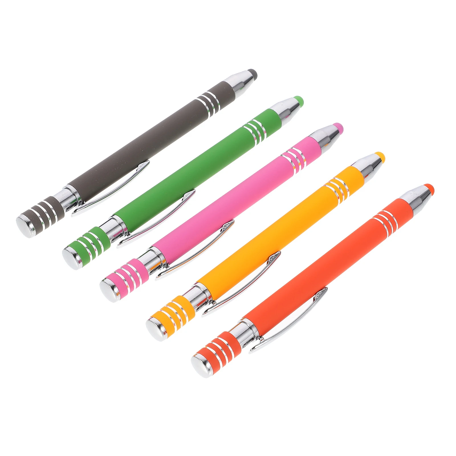 5Pcs Metal Ball Point Pen Multifunctional Stylus Pen for Capacitive Touch Screen Smooth Writing and Accurate Typing
