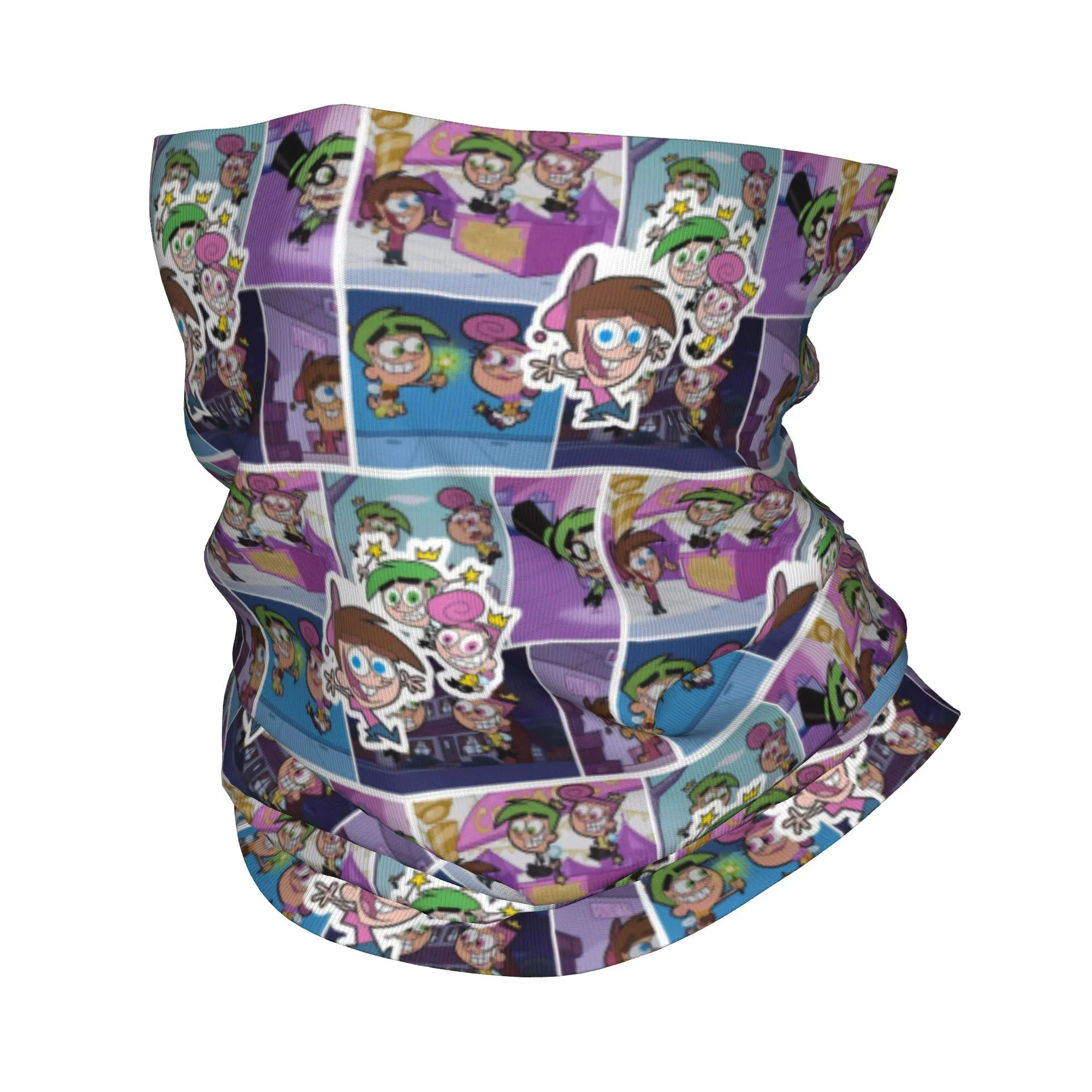 

Comic Style Cosmo, Wanda and timmy Design. Bandana Neck Cover Printed Mask Scarf Multifunction Cycling Scarf Outdoor Sports