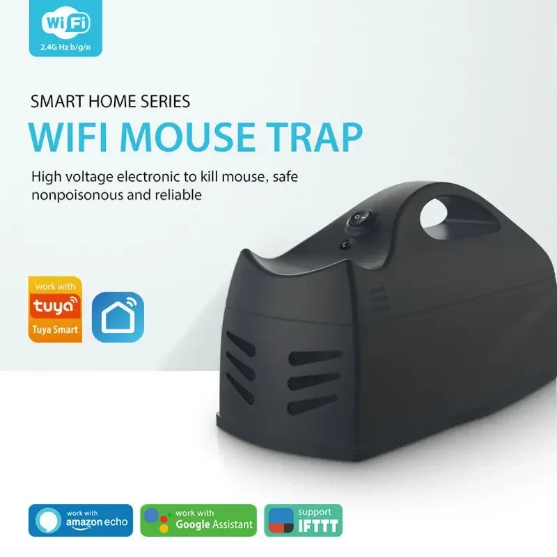 WiFi Smart Mousetrap for Home,Mouse Killer,Catcher Sensor,Wireless Bait,Shock Zapper,Reusable,Non-toxic,App Control,Rat Traps