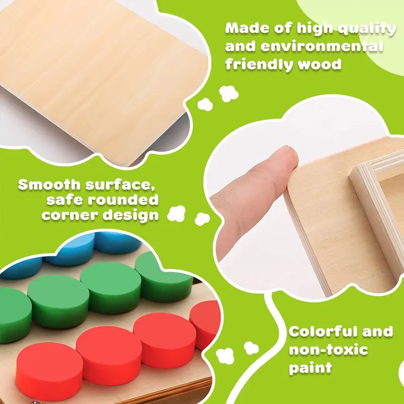 Gioco da tavolo per l'apprendimento in legno per bambini Giocattolo educativo Montessori con abbinamento di forme a 4 colori per lo sviluppo del cervello e il pensiero logico