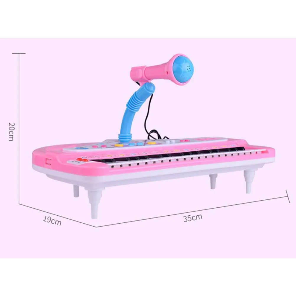 

37-Key Electronic Keyboard Piano for Kids Pink Educational Musical Instrument with Movable Microphone Develops Sound Recognition