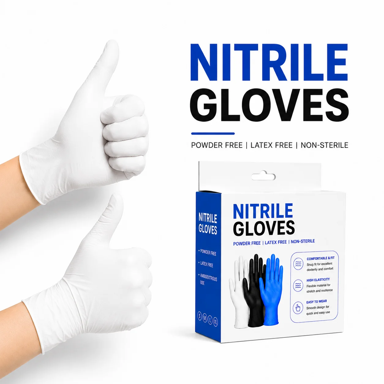 30/40PCS White Nitrile Gloves Disposable Latex Free Powder Free Food Handling Nitrile Gloves Cooking Kitchen Cleaning Food Prep