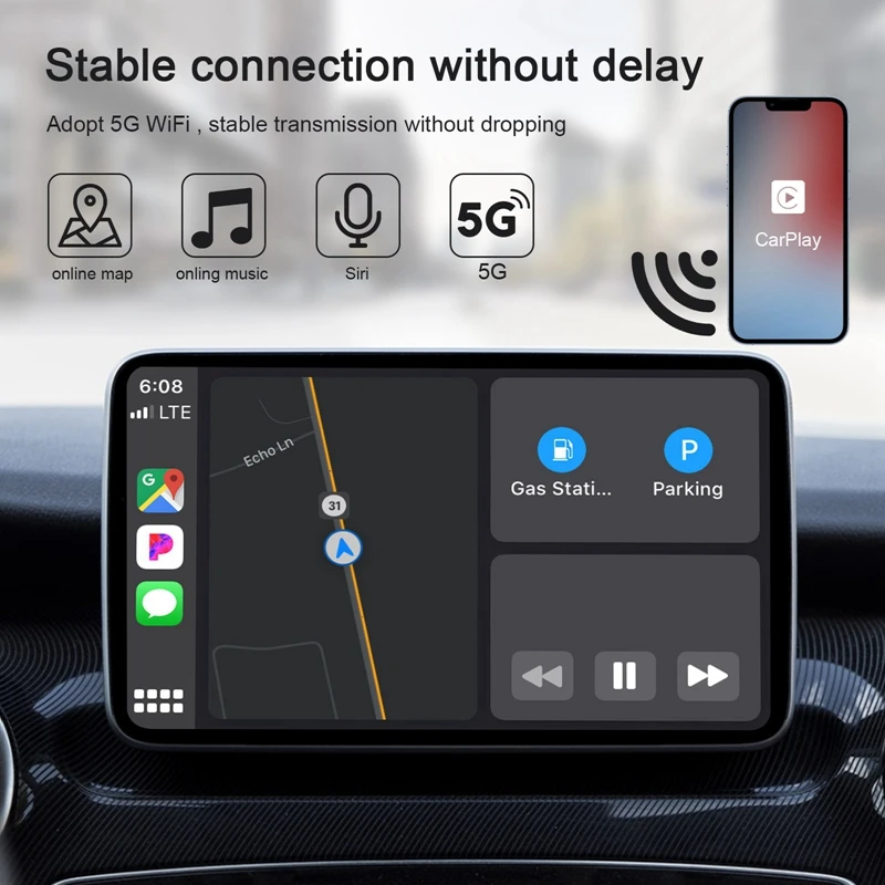 Беспроводной адаптер HFES Carplay для Apple 5 ГГц Wi-Fi с автоматическим подключением Bluetooth-адаптер Carplay для OEM модели автомобиля 2015+