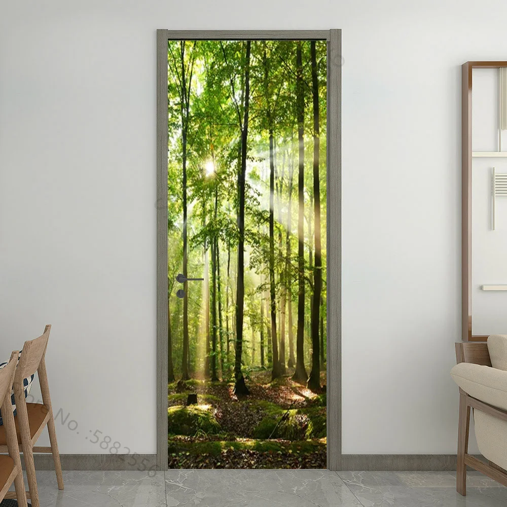 Beach Sticker Interior Door Decoration Aesthetics Poster Self-adhesive Wallpaper Virgin Forest Anti-fouling Decorative Stickers