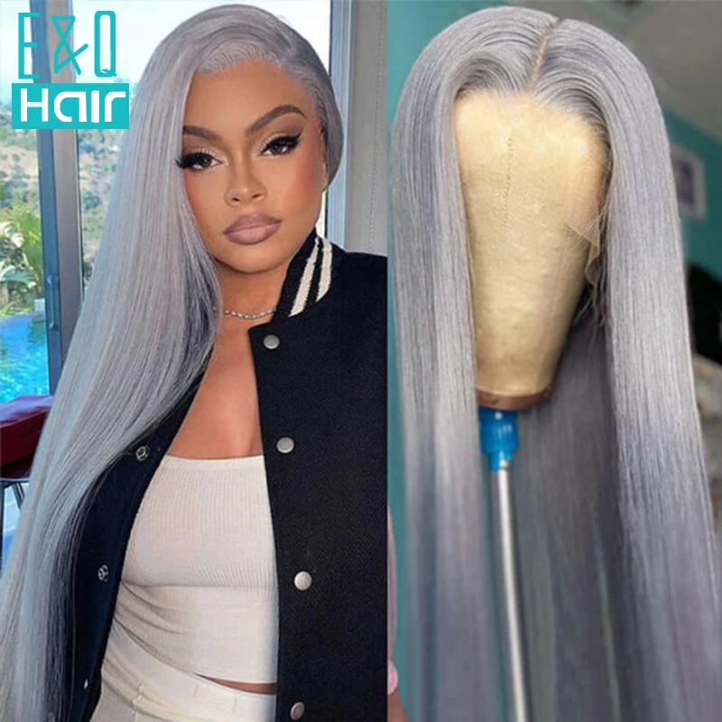 Straight Grey 613 Colored 13x4 Transparent Lace Frontal Wigs Human Hair Front Wig For Women Brazilian Remy On Sale Pre Cut