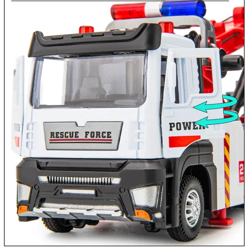 alloy pull back engineering crane model simulation obstacle cleaning car rescue car toys wholesale