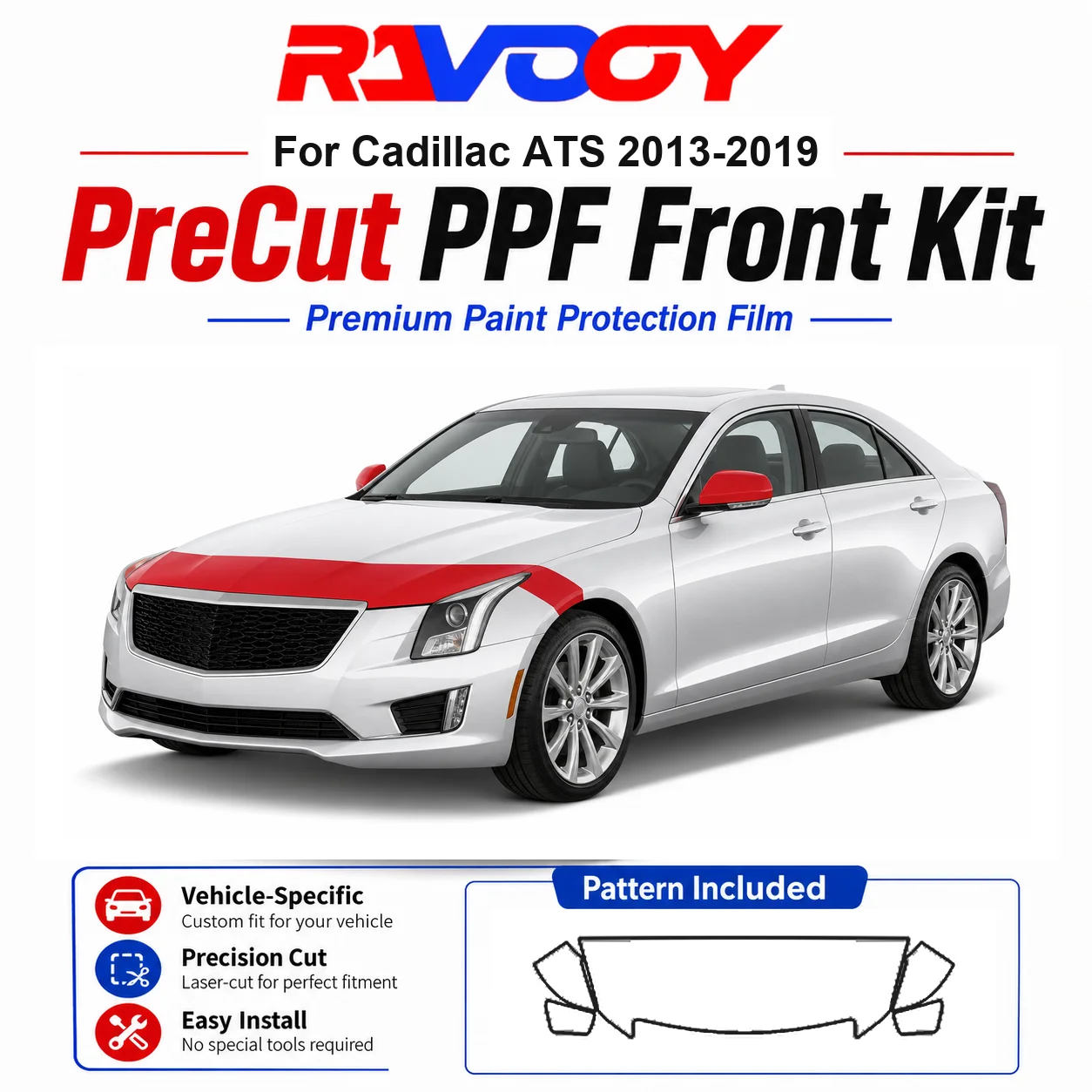 

8.5mil TPU Precut PPF Kit For 2025-2026 Acura ADX - Hood, Partial Fenders & Full Mirror Set - Self-Healing Gloss Clear Bra Film