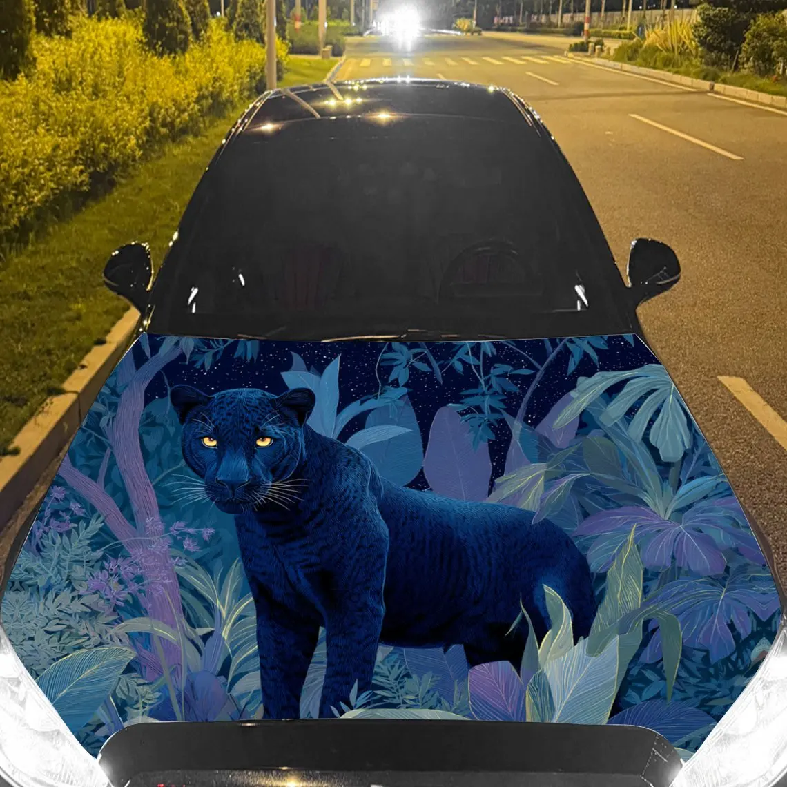 

Виниловая пленка для автомобиля Jungle Ghostly Shadow Panther, водонепроницаемая наклейка на капот автомобиля из ПВХ, самоклеящиеся устойчивые к царапинам наклейки