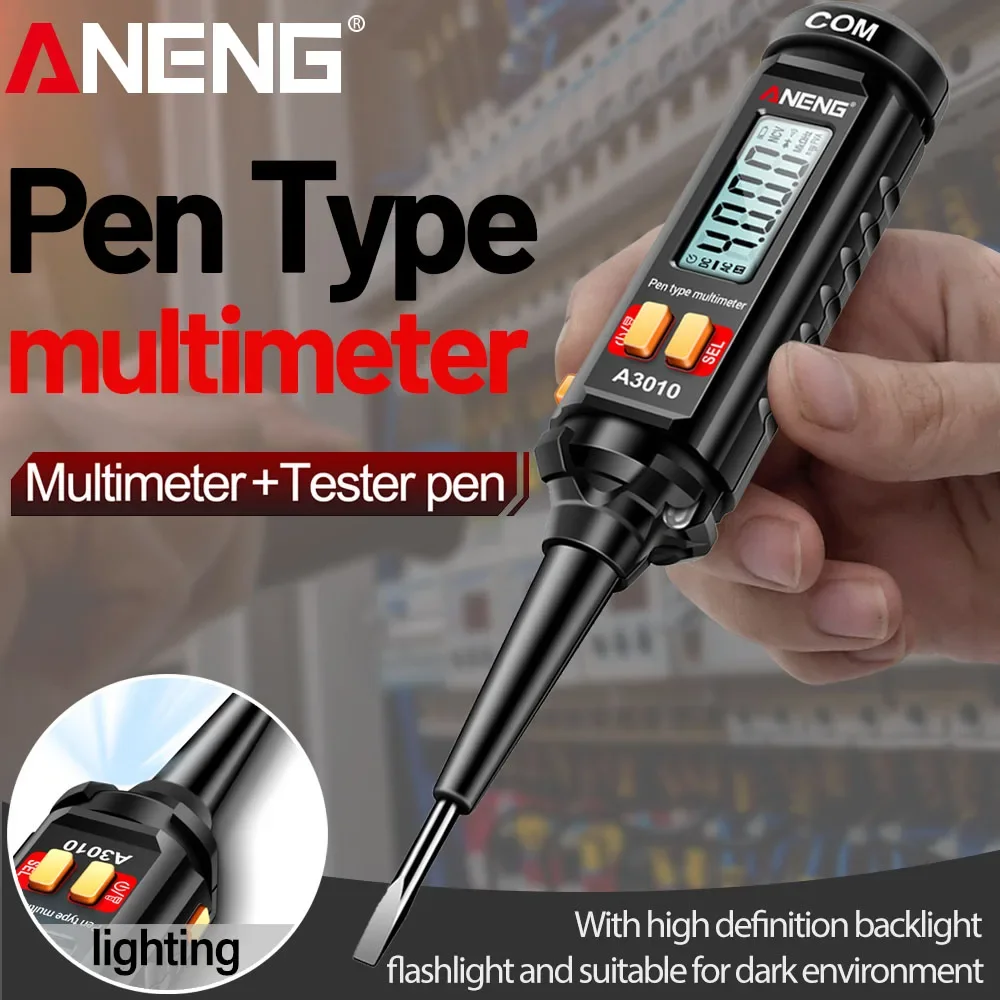 

Multi-function Pen Multimeter Test ANENG A3010 Smart NCV Voltage Sensing Backlight Digital Electricians/Household Detection Tool