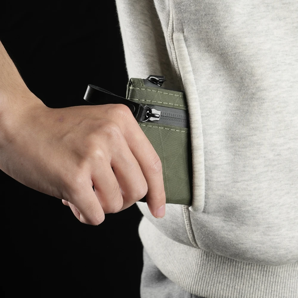 X-Pac Zip Pouch RFID-Blocking Cash and Card Wallet - Made With Carbon Neutral Weatherproof Fabrics, YKK Zipper, Black image 6
