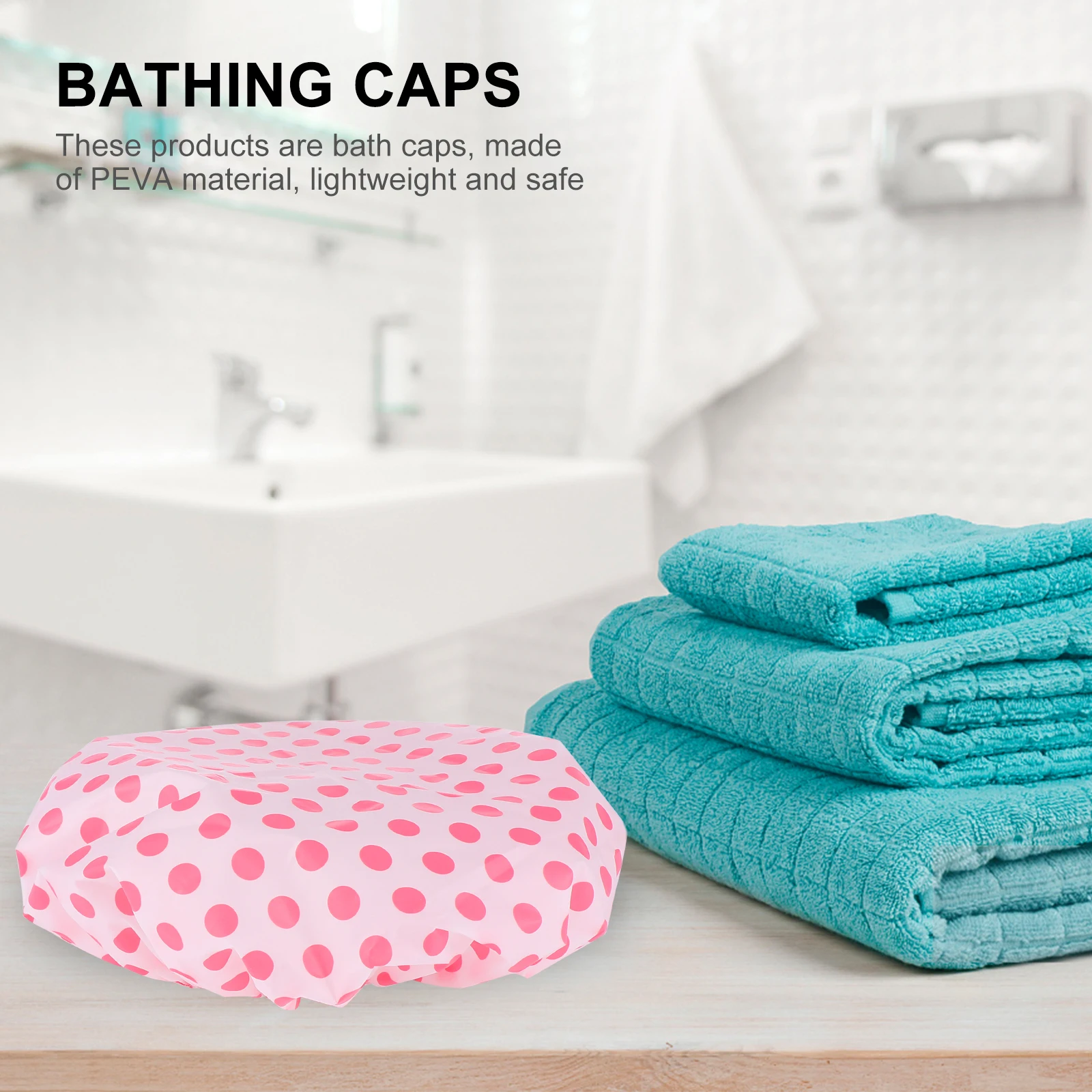 

6pcs Waterproof Bath Caps Elastic Bathing Hats Foldable Reusable Shower Caps Durable Lightweight Hair Protection For Travel