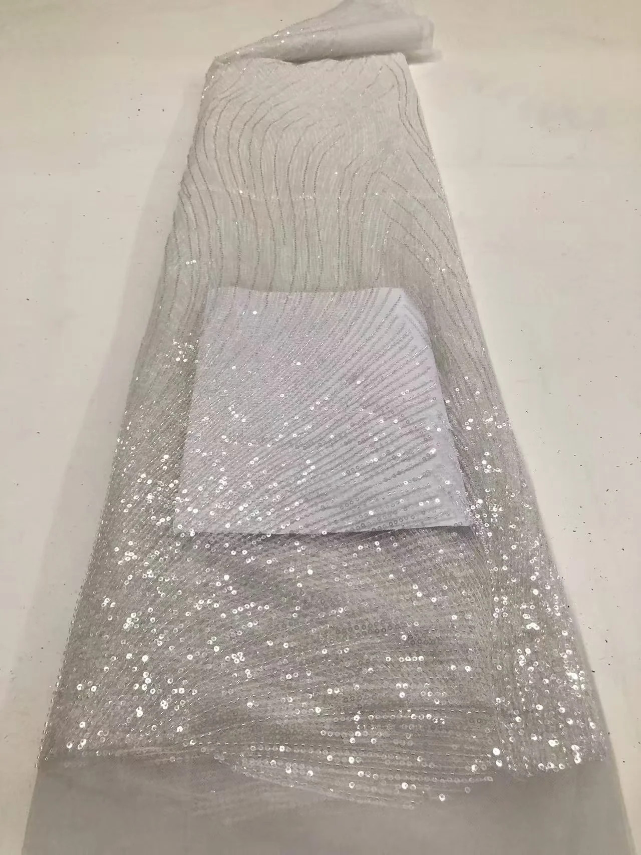 Africa Nigerian Beaded French Mesh Lace With Sequins High Quality 2025 Embroidery Lace Sequins Lace For Wedding Dresses Women