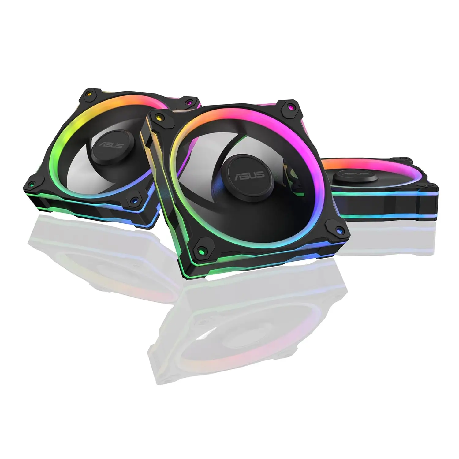

Triple Pack ARGB PC Fans, 28mm Thick Frame, Quiet Cooling with PWM Control, Dual-Sided RGB Lighting, Sync Compatible
