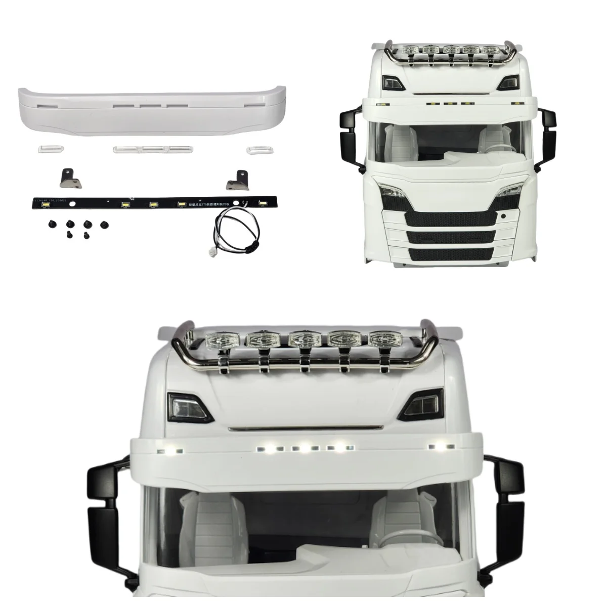 

LED Sun Visor Lights Lamp for Tamiya 1/14 RC Truck Tractor Scania 770s Front Dome Lamp DIY Parts