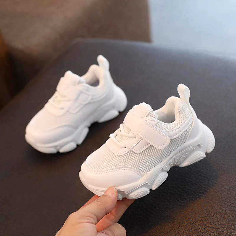 

New Girls Sport Shoes Mesh Beige Color Matching Children Fashion Casual Sneakers for Boys Hook & Loop 2023 Kids Shoes Casual PU