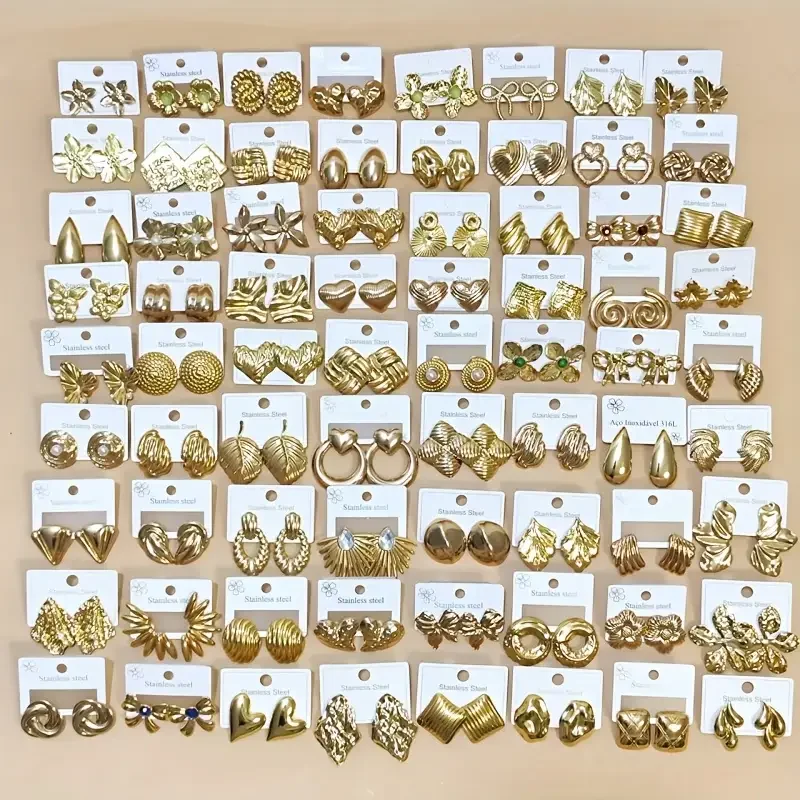 10Pairs/Lot Fashionable Women's Stainless Steel Earrings, Daily Jewelry Accessories Gifted To Friends, Randomly Shipped