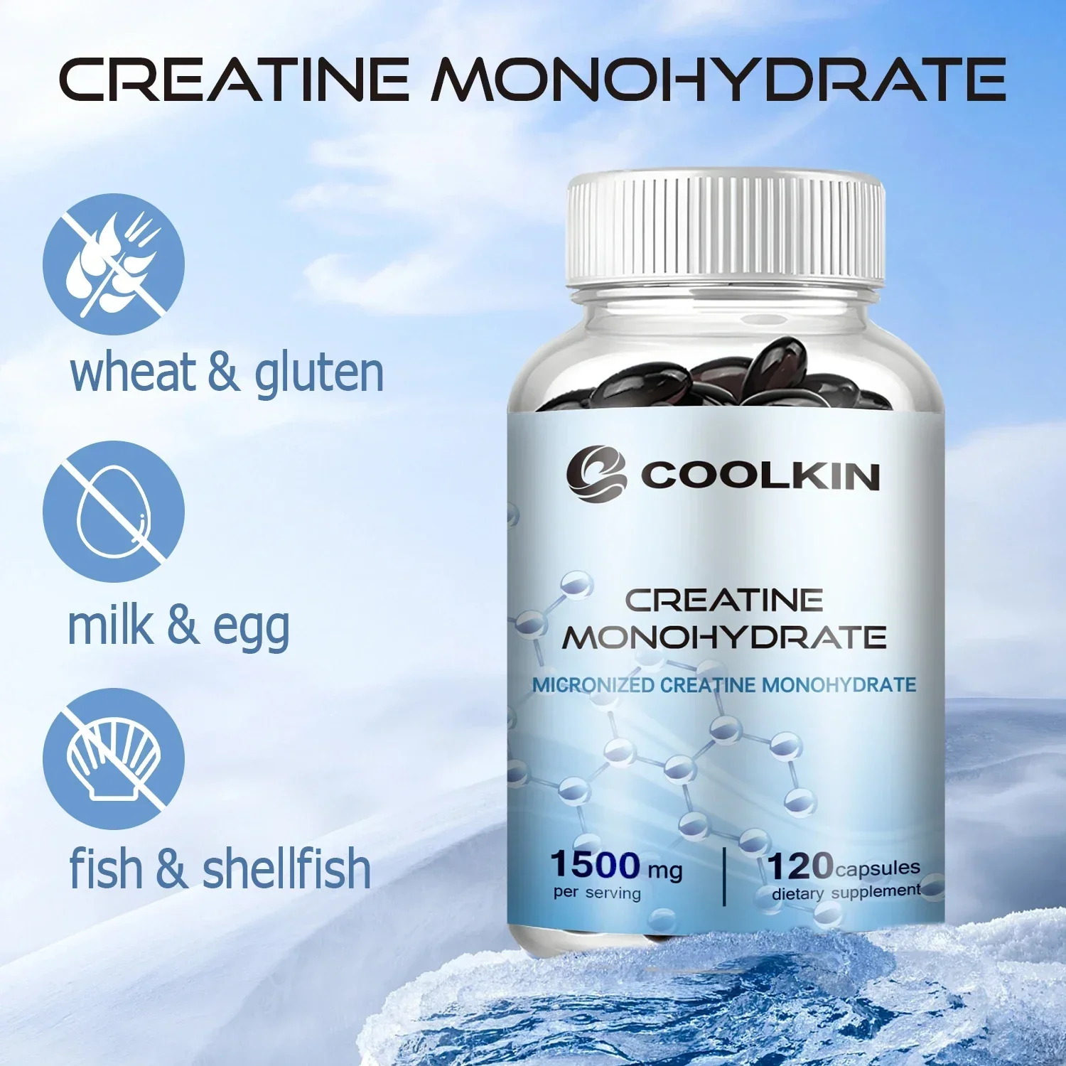 Creatine Monohydrate 1500mg  - for Muscle Endurance, Gain Strength, Non-GMO, Gluten-Free