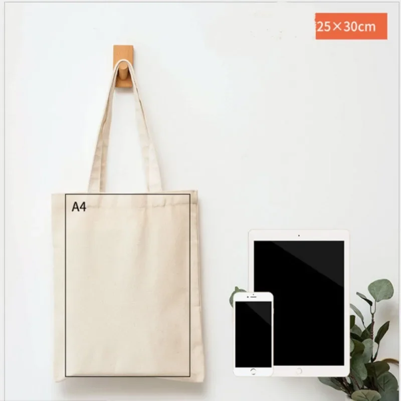 Canvas Bags Cotton School Grocery Bag Food Shopper Bag Folding Pocket Handbags Portable Shopping Shoulder Tote Strage Bag