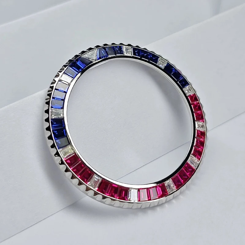 

Custom Watch Bezel with Colorful Gemstones Setting for gmt 116710 116759 Replacement Watch Parts