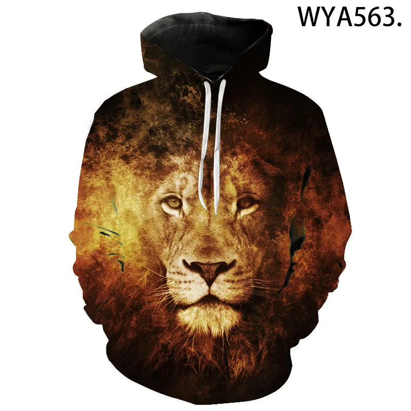 2022d New Spring Autumn 3D Lion Hoodies Men Women Children Animal Sweatshirts Funny 3D Printed Cool Boy Girl Kids Streetwear