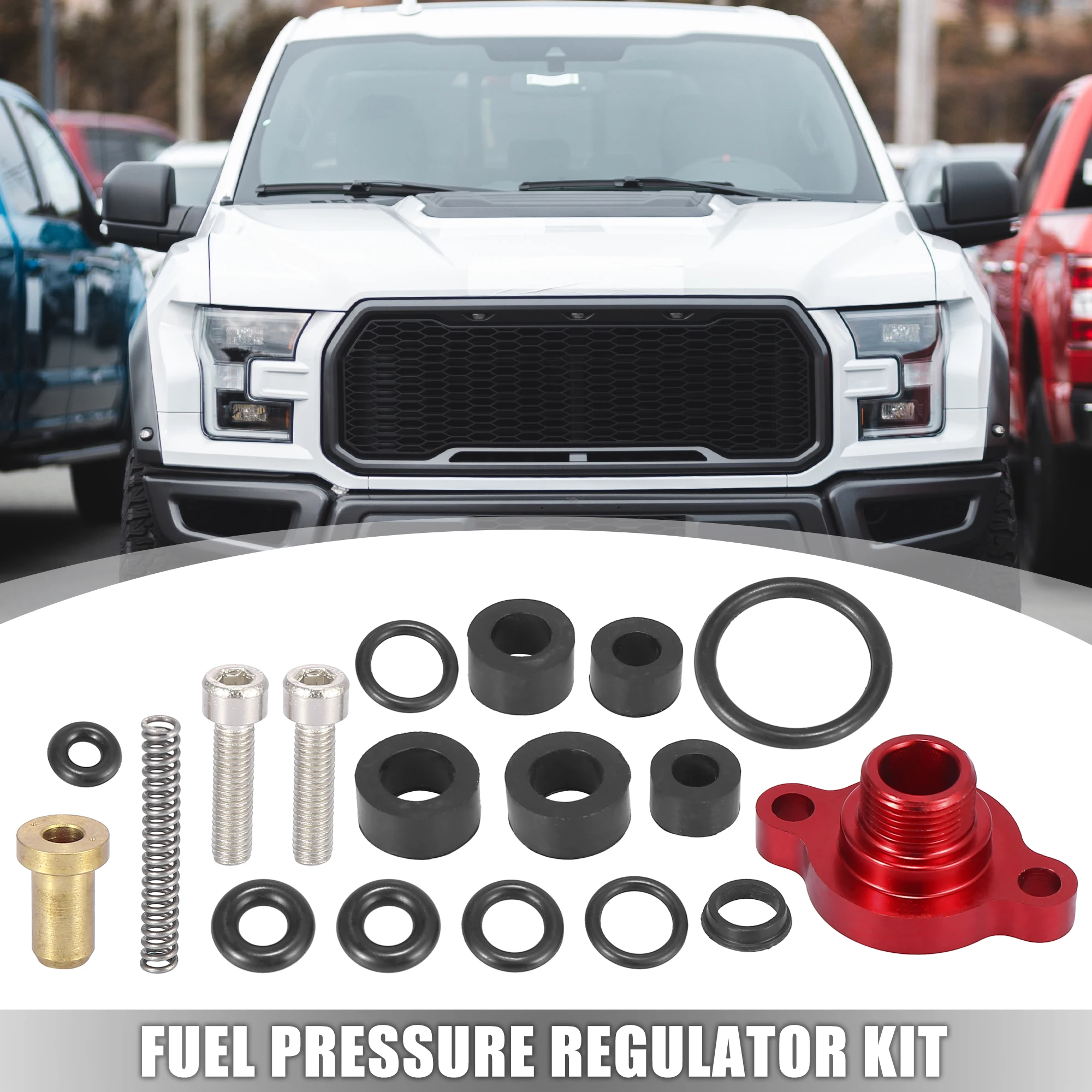 UXCELL Car Fuel Pressure Regulator Kit for Ford 7.3L Powerstroke Diesel 1999-2003 Red