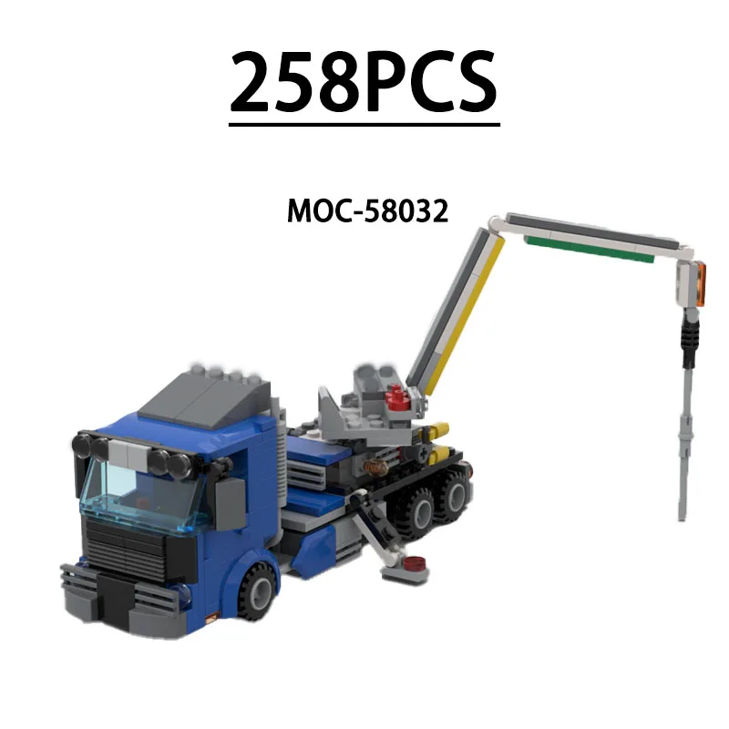 

MOC-58032 Building Block Drilling Truck Model Ornament 258 Pieces Children's Educational Birthday Christmas New Year Toy Gift