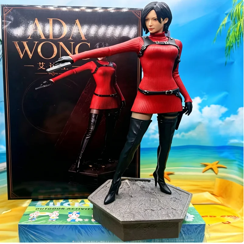 

New Spy Lady Character Figurine With Gun Red Dress Female Agent Statue Desktop Decor Horror Style Collectible Toy Ornament